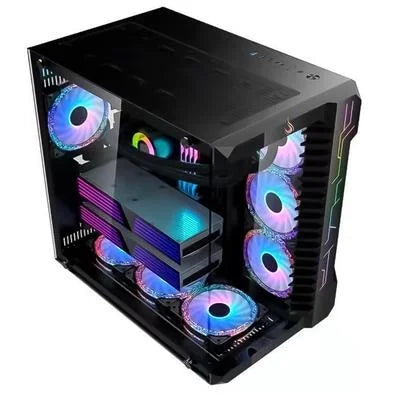 Gabinete Gamer Rise Mode Galaxy Glass, Mid Tower, ATX, Lateral e Frontal em Vidro Temperado, Preto